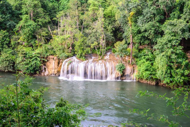 Waterfalls, mountain upstream fall, swimming, jungle,national park